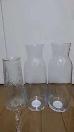 【美品】ガラス製花瓶3個セット