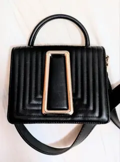 ZARA ブラック キルティングショルダーバッグ