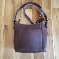 美品 COACHオールド コーチ USA 本革 ハンドバッグ ブラウン 7304
