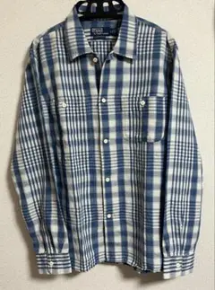 【未使用】Polo by Ralph Lauren チェック柄　インディゴシャツ