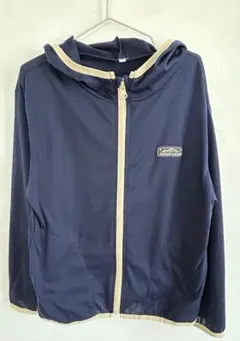 ネイビー フルジップ フード付きパーカー 130