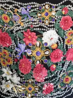 希少 CHANEL ヴィンテージ 大判スカーフ カメリア