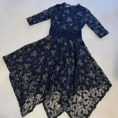 【美品】芸能人着用 AIZHE 総レースワンピース ブラック M 結婚式 発表会のサムネイル