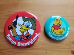 【ディズニー】缶バッジ 東京ディズニーランド開園当時購入品 2個セット