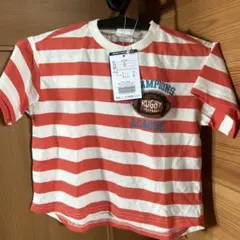 ラグビー Tシャツ サイズ90 赤白ストライプ