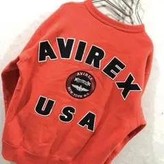 AVIREX ビッグロゴ スウェット トレーナー 美品 オレンジ M