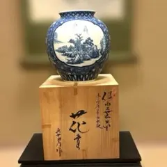 中国 青花磁器 筒瓶 唐草文 骨董 花瓶 インテリア置物 アンティーク