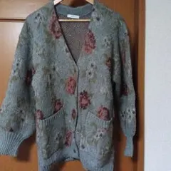 JEANASiS 花柄ニットカーディガン グレー 新品フリーサイズ