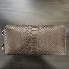 未使用品　パイソンレザー ラウンドファスナー長財布