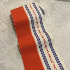 オレンジストライプ半幅帯