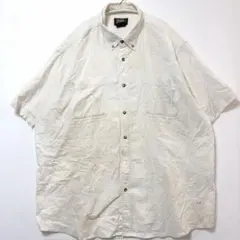 フェイデッドグローリー 無地 シャツ ボタン 半袖 2XL ゆったり 白 綿のサムネイル