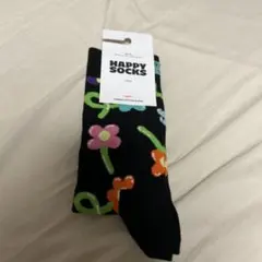 Happy Socks クルーソックス 花柄 ブラックのサムネイル