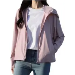 UPF50+ ピンク ラッシュガード 接触冷感 紫外線対策 ゆったり Lサイズ