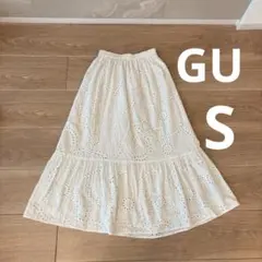 ジーユー カットワークレース　スカート ホワイト　Sサイズ