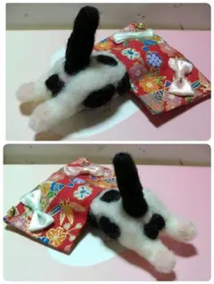 頭隠して尻隠さず③　羊毛フェルト　猫　チェーン　ストラップ　キーホルダー