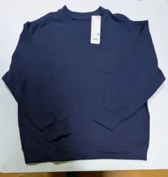 UNlQLO ネイビー クルーネック長袖スウェット