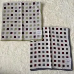 小風呂敷ポリちりめん生地 多色正方形パターン ２枚セット