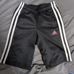120cm　adidas　アディダス　ジャージ　ハーフパンツ　短パン　運動会　黒