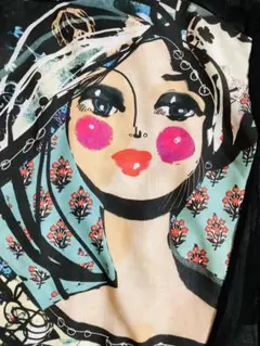 Desigual コラボ 入手困難 半袖 希少 少女 プリント 花柄 デシグアルのサムネイル