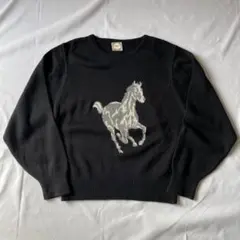 希少 00s レトロ ニット セーター ブラック 黒 Y2K 平成 古着 大人気