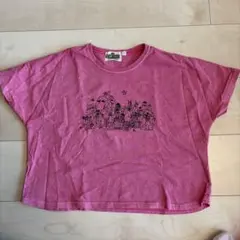 【新品】キャラクター プリント ピンク Tシャツ