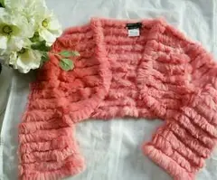 BCBG  ピンクファーボレロ　ピンク　   ラビットファーボレロ　パーティーのサムネイル