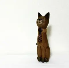 タイ 木彫りの猫オーバーオールを着た猫 アンティーク雑貨 アンティーク置物 レア タイ 木彫りの猫オーバーオールを着た猫 アンティーク雑貨