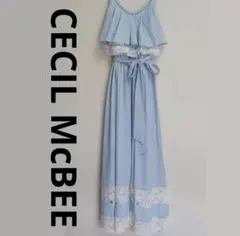 CECIL McBEE水色 フリルキャミワンピース
