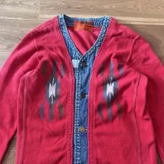 デニムアンドダンガリー　ヴィンテージ加工　ネイティブ×デニム　ジャケット　160