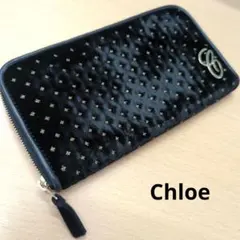 Chloe クロエ 財布 ラウンドファスナー ドット柄 ベロアのサムネイル