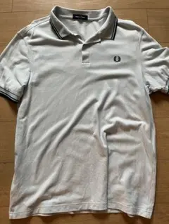 FRED PERRY ポロシャツ XL ライトブルー 刺繍ロゴ