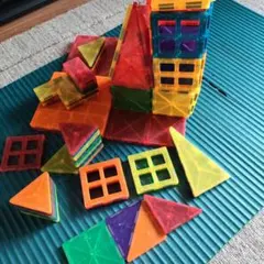 Magnetic tiles マグネットブロック 知育玩具 セット 100pcsのサムネイル