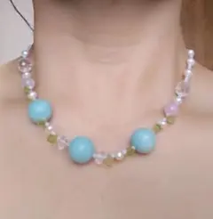ラリマー　ネックレス　水色