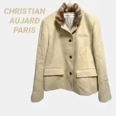 美品 クリスチャンオジャール 11AT リアルファー付 ウールジャケット 茶のサムネイル