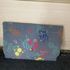 エチノ花柄マルチポーチ　ハンドメイドNO2