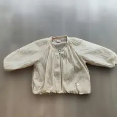 クリーム色 ジップアップジャケット バルーンスリーブ