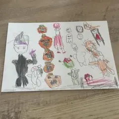 子どもの絵　ポストカード　「ハロウィンパーティー②」