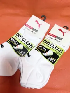PUMA（プーマ）　メンズ用　3足組　スニーカー丈ソックス　24〜26 ホワイト