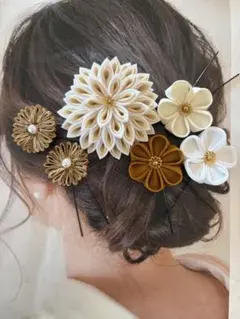 花モチーフ 髪飾り 6個セット