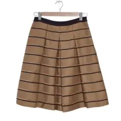 UNTITLED アンタイトル(S)ウール混 タックフレアスカート/ひざ丈