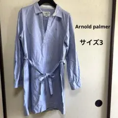 【アーノルドパーマー】シャツワンピース　綿100 きれいめカジュアル　刺繍　L
