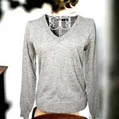 【INGNI】Vネック 長袖 ニットプルオーバー グレー Mサイズ