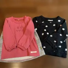 90cm 95cm ウサギ刺繍　ピンク　トレーナー まとめ売り