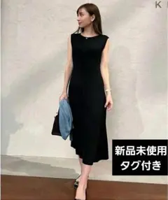 岡部あゆみさんコラボリブニットノースリーブワンピース〔E3004〕