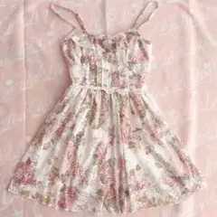 【タグ付】LIZLISA 大花柄　パワネ　ワンピース キャミワンピース　総レース