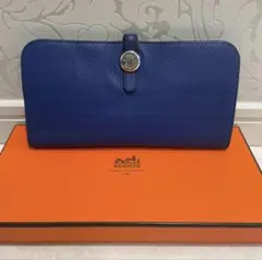 箱付き HERMES エルメス ドゴンロング トリヨンクレマンス ブルー 長