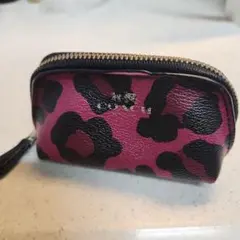 COACH ポーチ ピンク レオパード柄