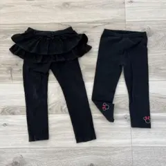 フリル付きレギンスとミニーマウスレギンス　2枚セット　100