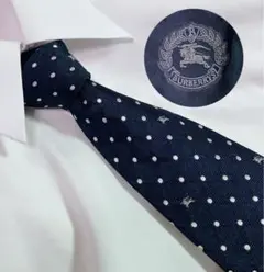 バーバリー Burberrys ネクタイ シルク　ホース柄　ドット　ネイビー　紺