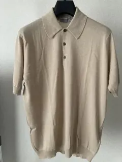 【新品】JOHN SMEDLEY ニットポロ/ISIS ベージュ M